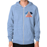 Zip Hoodie (on man) Tri-Blend Blue TWO DOG TOUGH LLC