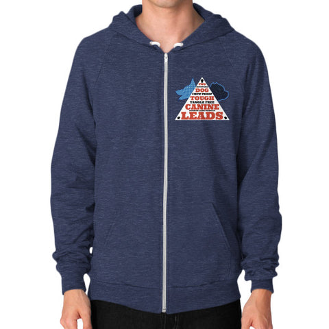 Zip Hoodie (on man) Tri-Blend Navy TWO DOG TOUGH LLC