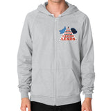 Zip Hoodie (on man) Tri-Blend Silver TWO DOG TOUGH LLC