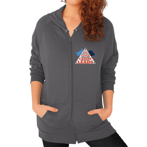 Zip Hoodie (on woman) Asphalt TWO DOG TOUGH LLC