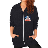 Zip Hoodie (on woman) Tri-Blend Black TWO DOG TOUGH LLC
