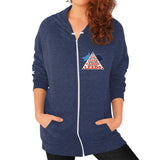Zip Hoodie (on woman) Tri-Blend Navy TWO DOG TOUGH LLC