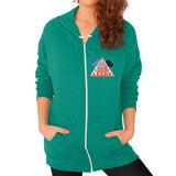 Zip Hoodie (on woman) Tri-Blend Vintage Green TWO DOG TOUGH LLC